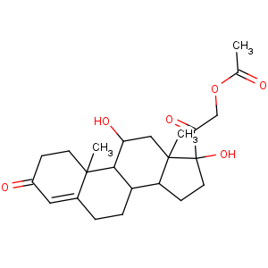 CAS#50-03-3, Hydrocortisone acetate, C23H32O6
